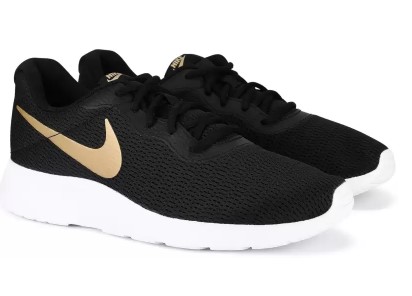 Nike black cheap shoes with gold